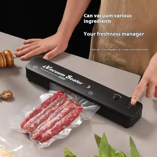 Electric vacuum sealant packaging machine, with vacuum bag link household food fresh black vacuum sealing machine