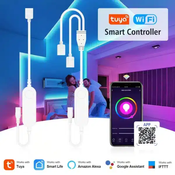 Tuya Smart Life APP WiFi RGB LED Light Strip Wireless Remote Controller Smart Home work with Alexa Google Home