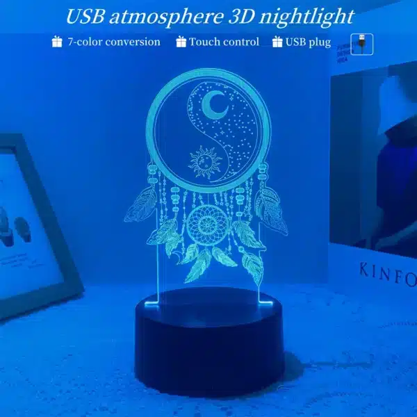 1pcs3D fishing net night light, USB creative dream decorative night light, birthday Christmas gift to friends and relatives.