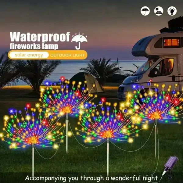 1PC Solar LED Firework Lantern Outdoor Patio Garden Wedding Decorative Lights Decorative Lanterns Landscape Lawn Festival Lamp