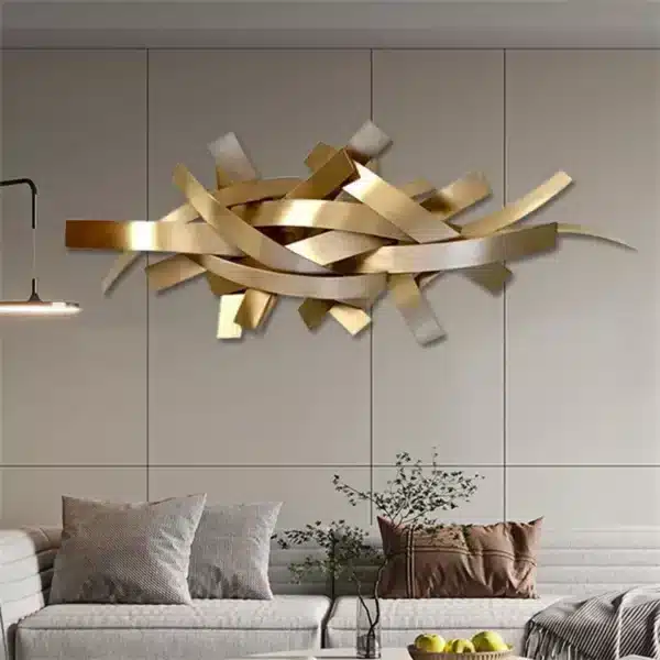 Modern Metal Wall Decor Light Luxury Living Room Sofa Wall Decoration Creative Art Dining Room Bedroom Wall Hanging Decoration