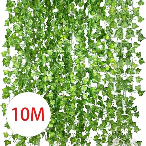 2/4/8/10M Artificial Ivy Leaves Garland Hanging Vines Fake Plants Outdoor Greenery Wall Decor Festival Garden Home Party Decor by COMFYCLICK