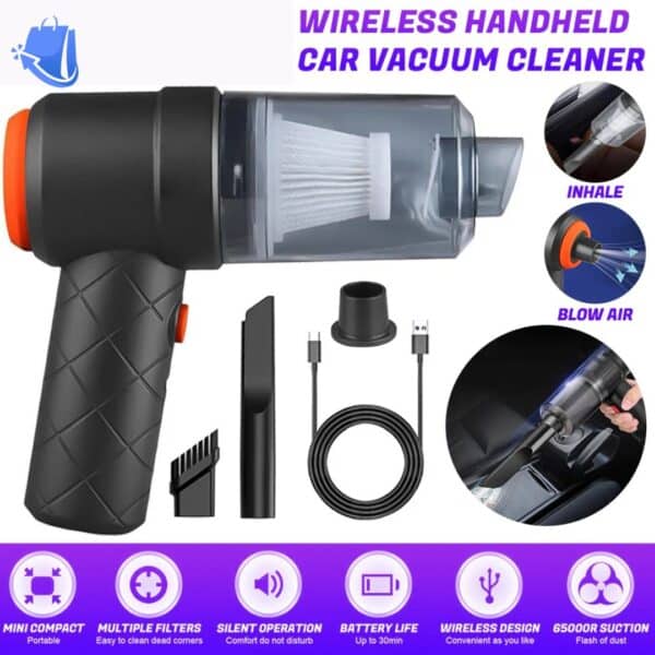 Wireless Handheld Vacuum Cleaner 2 in1 Portable Mini Rechargeable Hand Held Dual Use Vacuum Cleaner Air Blower for Home and Car