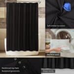 black shower curtain liner waterproof washable
