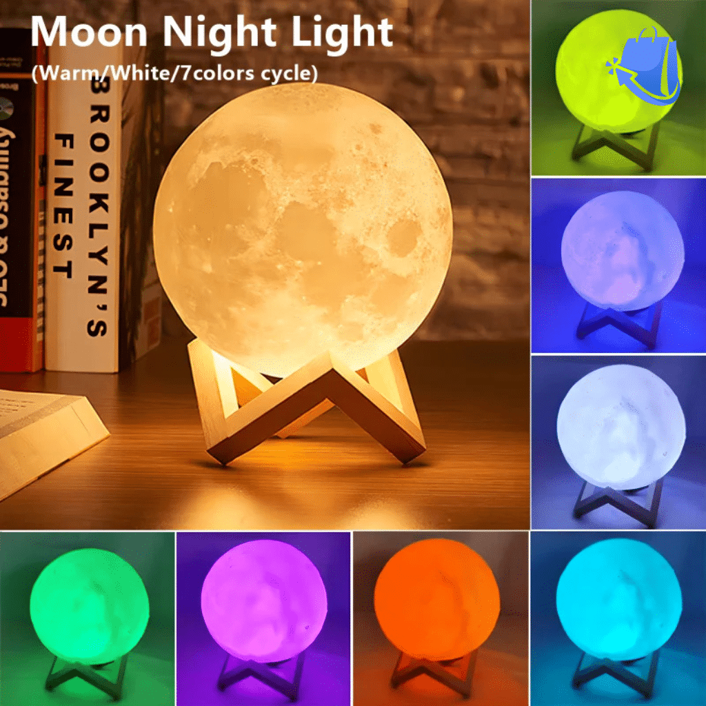 Moon Night Light LED Galaxy Lamp for Bedroom Decor - Image 2